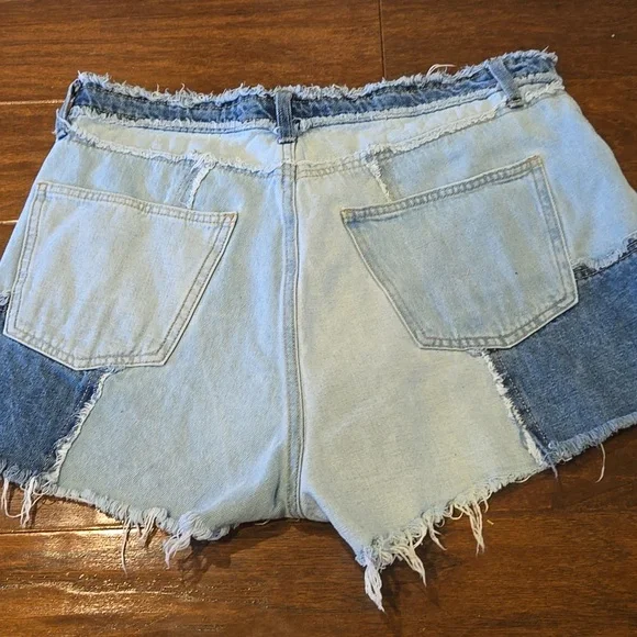 Wild Fable Patchwork Highest Rise Cut Off Shorts - Picture 5 of 9